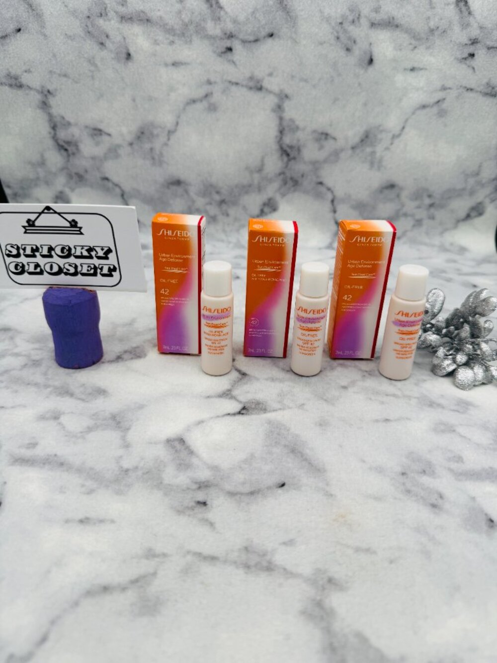 SHISEIDO Skincare Set-Urban Environment Oil-Free Sunscreen SPF42-7ml-3pc-BOX-NEW